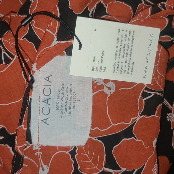 New Acacia Mana mid pacific dress red black hibiscus print L rare BNWT - Picture 8 of 16